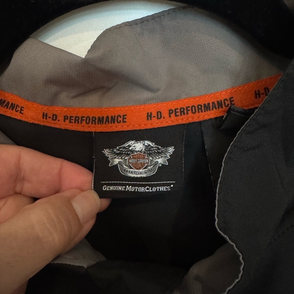 Harley-Davidson Performance Half Zip Windbreaker Jacket Black Gray Men’s L - Picture 6 of 12